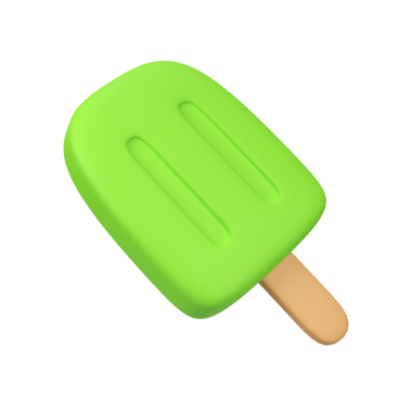 Kavun aromalı dondurma izole edilmiş 3 boyutlu resim çizimi