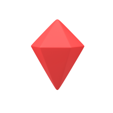 Kırmızı elmas izole edilmiş 3D Render Simgesi İllüstrasyonu