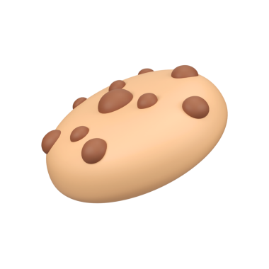 Çikolatalı kurabiye izole edilmiş 3 boyutlu resim çizimi