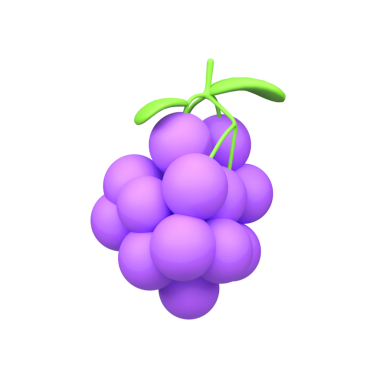 Üzüm izole edilmiş 3d resim çizimi