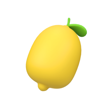 Lemon 3d izole edilmiş resim çizimi