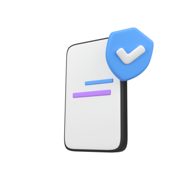 Kalkan güvenlikli cep telefonu izole edilmiş 3D resim çizimi
