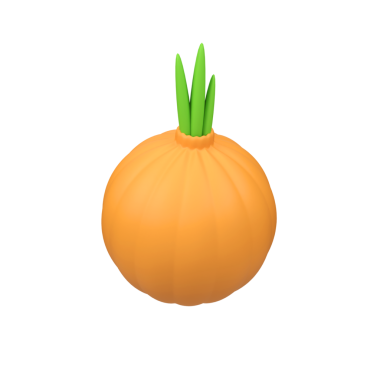 Soğan izole edilmiş 3d canlandırma simgesi çizimi