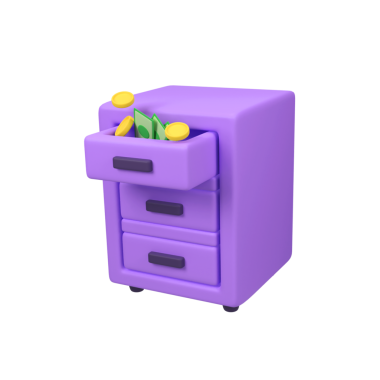 Bozuk paralarla dolu para dolabı izole edilmiş 3d resim çizimi