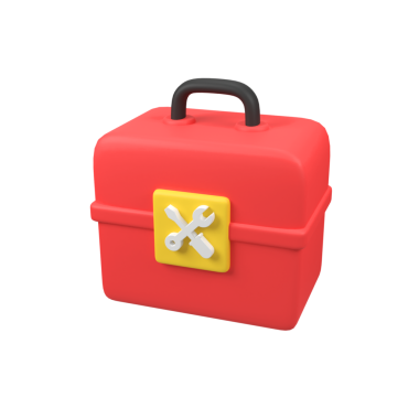 Kırmızı Araç Kutusu 3d görüntüleme simgesi resimlemesi izole edildi