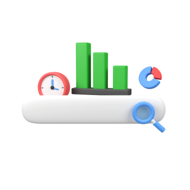 Grafik çubuğu ve saat izole edilmiş 3d resim resimleme çubuğu