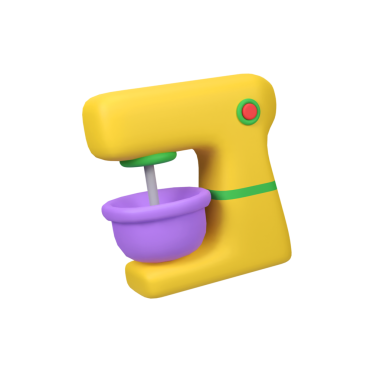 Karıştırma kabıyla karıştırma mutfağında dur 3 boyutlu resim çizimi