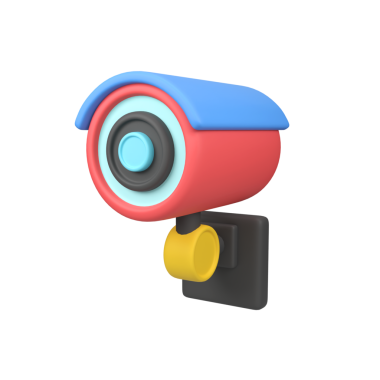 CCTV izole edilmiş 3d canlandırma simgesi çizimi