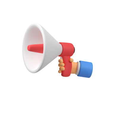 Erkek el megafonu, izole edilmiş üç boyutlu resim çizimi