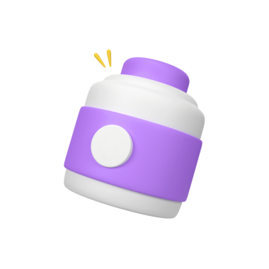 Tıbbi ilaç şişesi izole edilmiş üç boyutlu resim çizimi