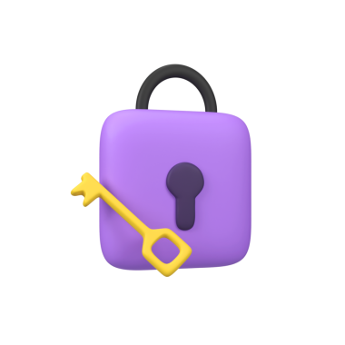 Asma kilit ve anahtar izole edilmiş 3d resim çizimi