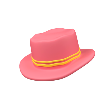 Pembe Şapka izole edilmiş 3d resim çizimi