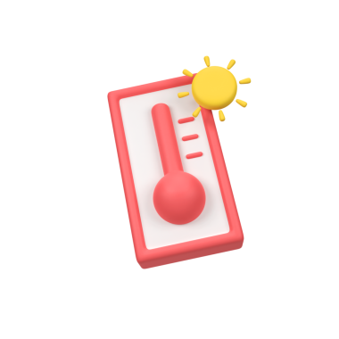 Yüksek sıcaklığa sahip termometre izole edilmiş 3d görüntü simgesi çizimi