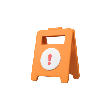 Dikkat Islak Zemin izole edilmiş 3d canlandırma simgesi çizimi