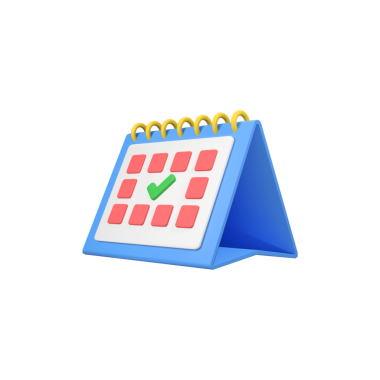 Masa takvimi izole edilmiş 3d canlandırma simgesi illüstrasyonu