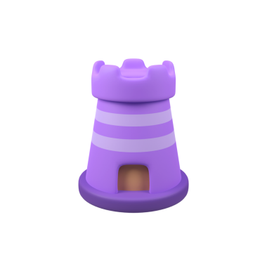 Castle izole edilmiş 3d canlandırma simgesi çizimi