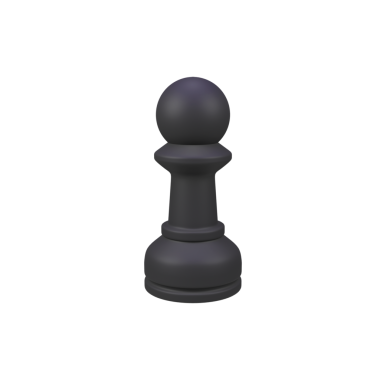 Satranç piyonu izole edilmiş 3d canlandırma simgesi çizimi