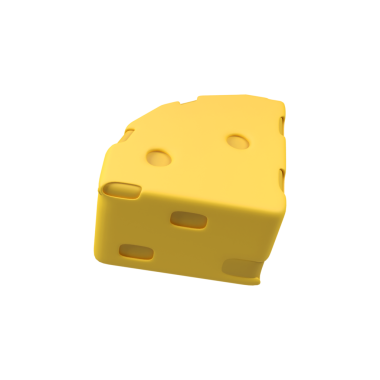 Peynir izole edilmiş 3d resim çizimi