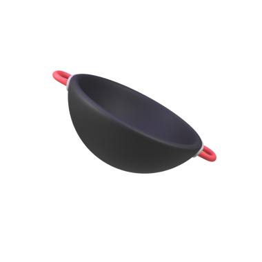 Kızartma Tavası izole edilmiş 3d canlandırma simgesi çizimi