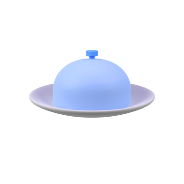 Yemek tepsisi izole edilmiş 3d resim çizimi