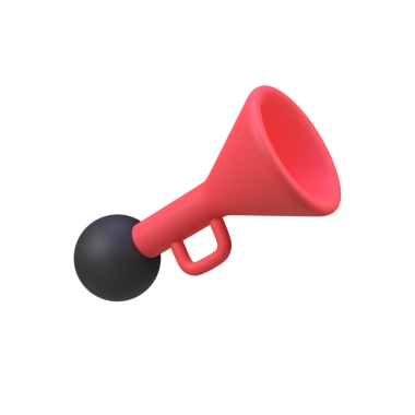 Boynuz izole edilmiş 3d canlandırma simgesi çizimi