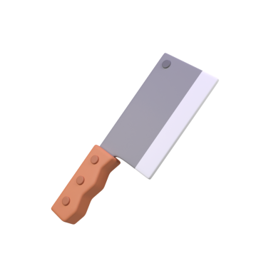 Et bıçağı izole edilmiş üç boyutlu resim çizimi