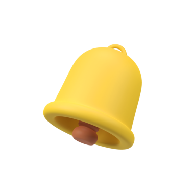 Bildirim çanı 3d görüntüleme simgesi izole edildi