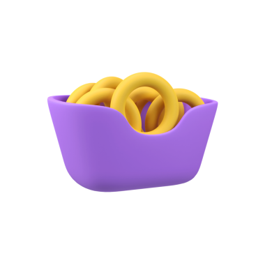 Soğan halkası çerezi izole edilmiş 3d resim resimleme