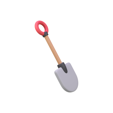 Kürek izole edilmiş 3d resim çizimi