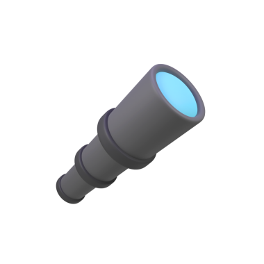 spyglass izole edilmiş 3d canlandırma simgesi çizimi