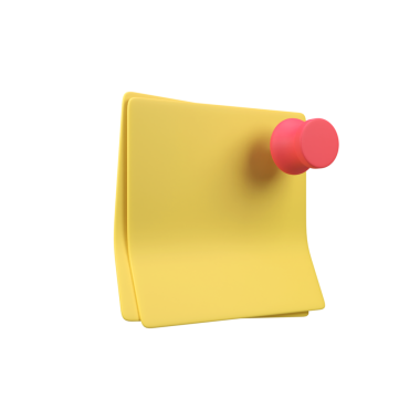 Yapışkan not izole edilmiş 3d canlandırma simgesi illüstrasyonu