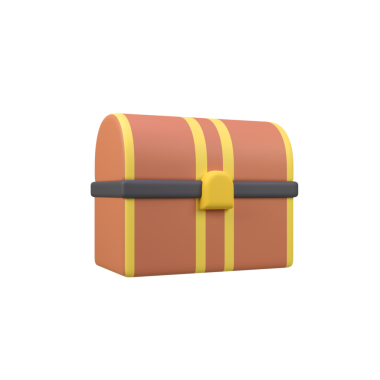 Hazine kutusu izole edilmiş 3d resim çizimi