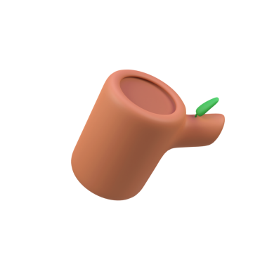 Ahşap ağaç izole edilmiş 3d canlandırma simgesi çizimi