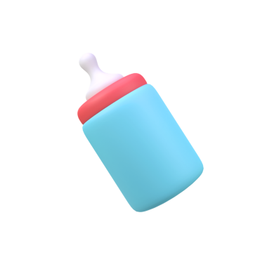 Bebek şişesi izole edilmiş 3 boyutlu resim çizimi