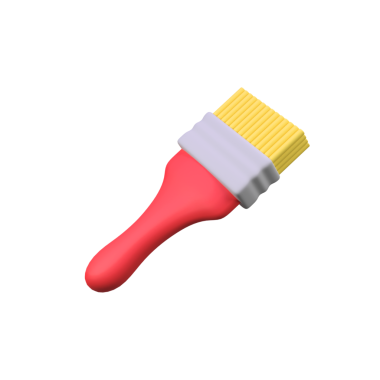 Boya Fırçası izole edilmiş 3d canlandırma simgesi çizimi