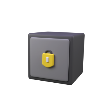 Güvenlik kutusu izole edilmiş 3d canlandırma simgesi çizimi