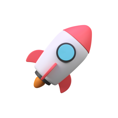 Roket izole edilmiş 3d canlandırma simgesi çizimi