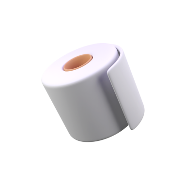 Tuvalet kağıdı izole edilmiş 3d resim çizimi