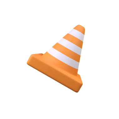 Trafik konisi izole edilmiş 3d canlandırma simgesi çizimi