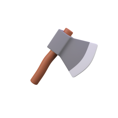 Axe izole edilmiş 3d canlandırma simgesi çizimi