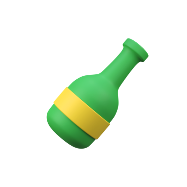Şişe İçeceği izole edilmiş 3D resim çizimi