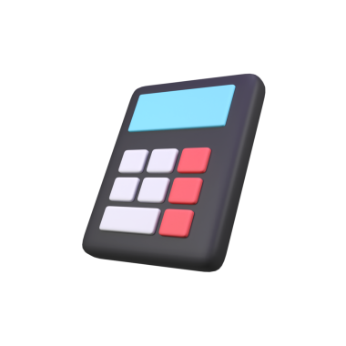 Hesaplayıcı finansmanı izole edilmiş 3d canlandırma simgesi illüstrasyonu