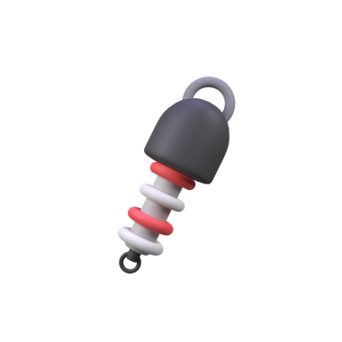 Otomobil süspansiyonları izole edilmiş 3d canlandırma simgesi çizimi