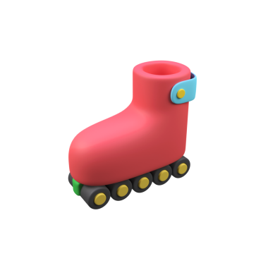 Çocuk patenleri izole edilmiş üç boyutlu resim çizimi