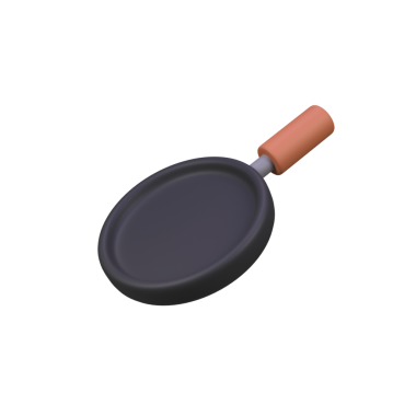 Yemek pişirme tavası izole edilmiş 3d canlandırma simgesi çizimi