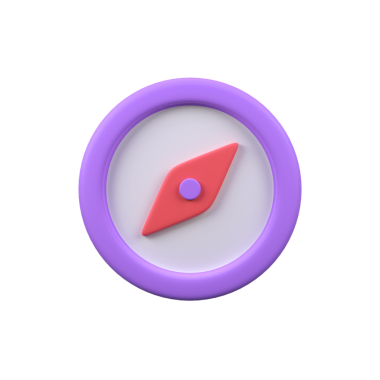 Yönsel pusula izole edilmiş 3d canlandırma simgesi çizimi