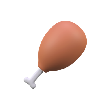 Kızarmış Tavuk Çıtır İzole edilmiş 3D canlandırma simgesi