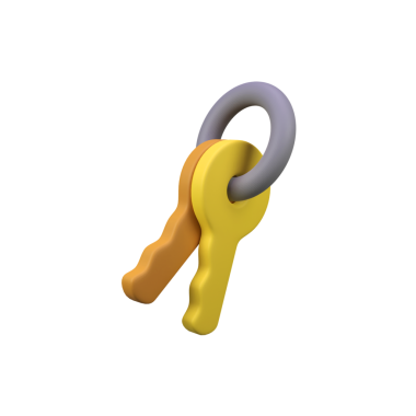 Anahtar izole edilmiş 3d canlandırma simgesi çizimi