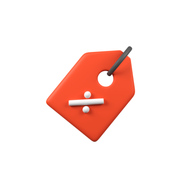 İndirim Etiketi izole edilmiş 3d resim çizimi