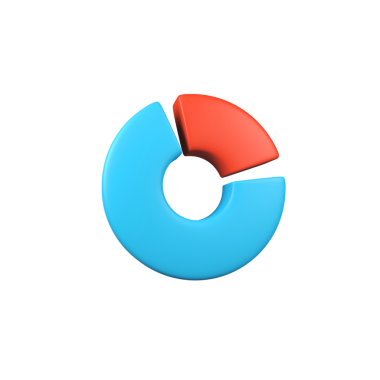 Grafik Grafik Çizelgesi Yüzdesi izole edilmiş 3d resimleme simgesi